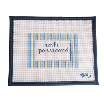 Wifi Password Sign - Blue Stripes