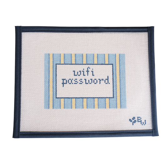 Wifi Password Sign - Blue Stripes